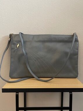 Vintage 80s Karnig Mann Grey Leather Handbag – Excellent Vintage Condition